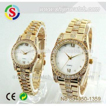 New Fashion Women Men Quartz Stainless Steel Watch Rhinestones Couple Wrist Watches Lovers Watches